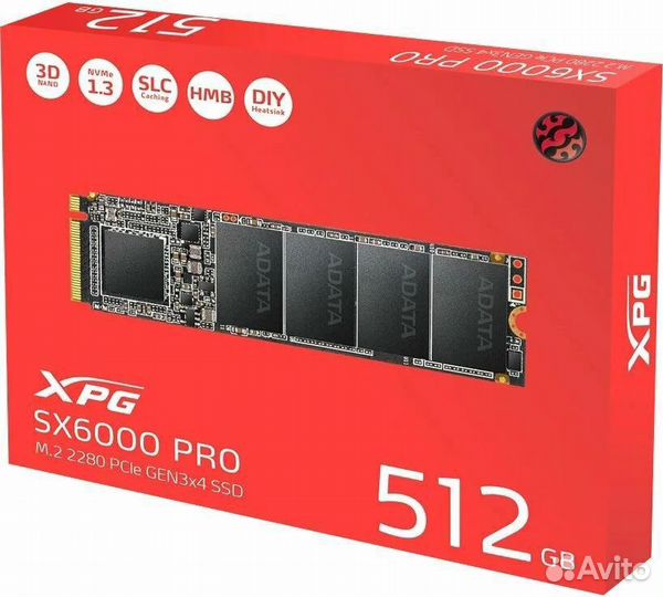 512 гб SSD M.2 накопитель adata XPG SX6000 Pro