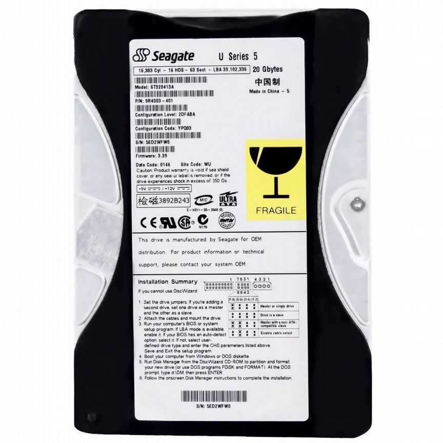 [ST320413A] Жесткий Диск Seagate 20gb Ide 3.5" Hdd St320413a
