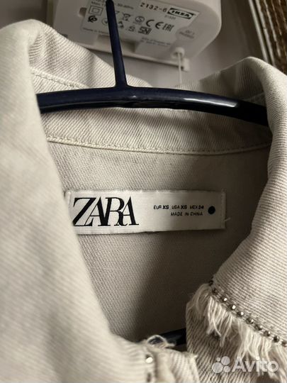 Куртка рубашка zara с бахромой XS (42)