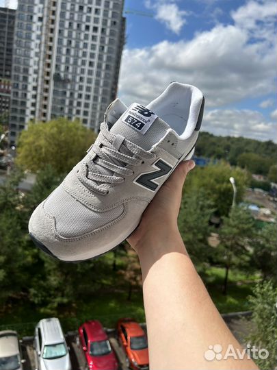 Кроссовки new balance 574 мужские серые сетка