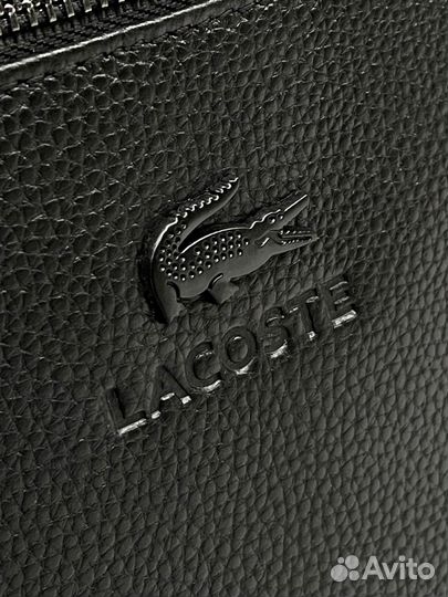 Мужской кожаный портфель Lacoste