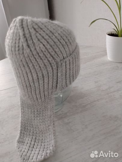 Шапка ушанка женская вязаная