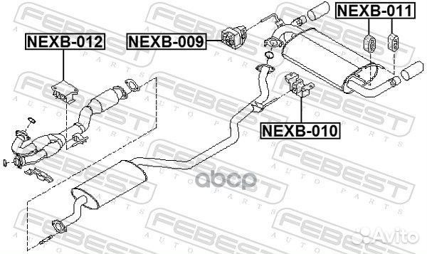 Кронштейн крепления глушителя nexb-010 Febest