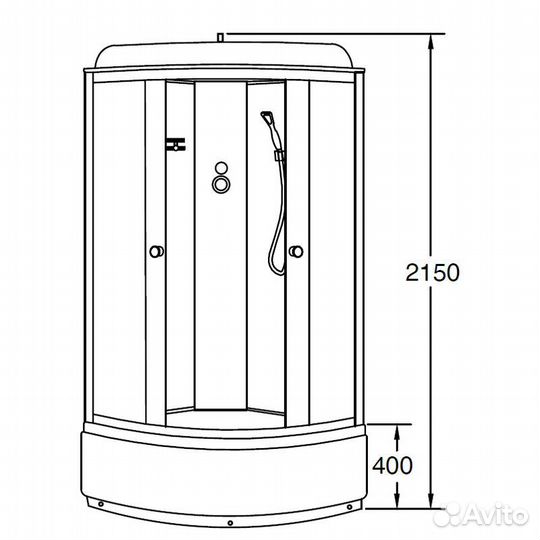 Душевая кабина Loranto CS-6690 F, 90х90х215, поддо