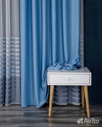 Шторы блэкаут марсель лазурный готовые и на заказ