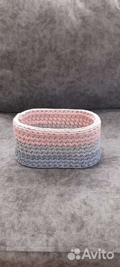 Корзинка из трикотажной пряжи