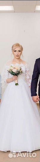 Свадебное платье 40-42 бу