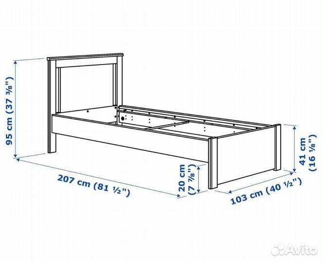 Кровать IKEA подростковая, односпальная