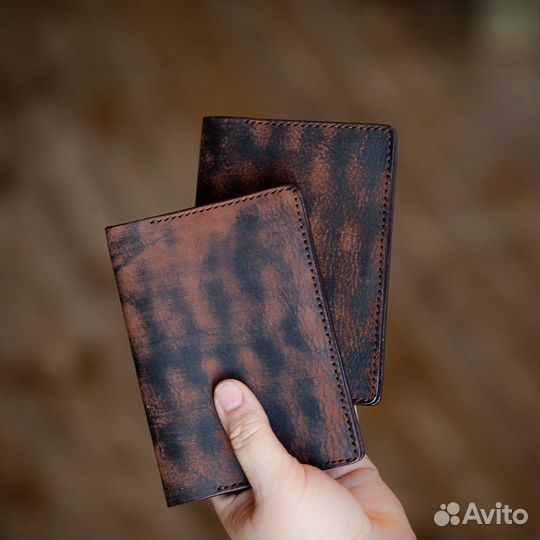 Обложка для автодокументов натуральная кожа