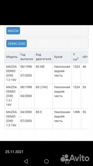 Авто запчасти, Мазда