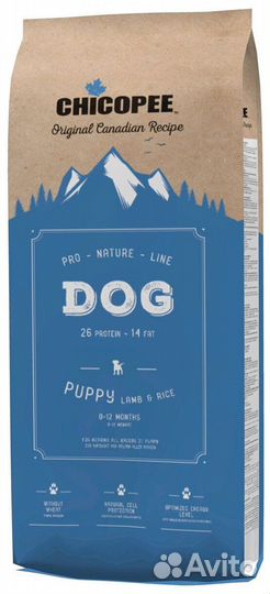 Сухой корм Chicopee Pro Puppy Lamb and Rice 20 кг