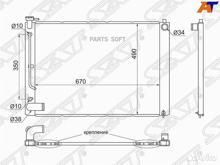 Радиатор Toyota Harrier (XU30) 03-13 / Lexus RX 03-09 TY0003MCU30