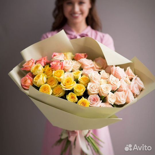 Букет цветов из роз 25 33 45 шт доставка 24/7