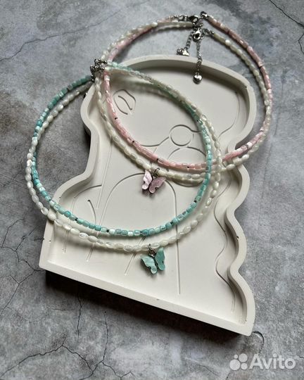 Колье чокер из натуральных камней