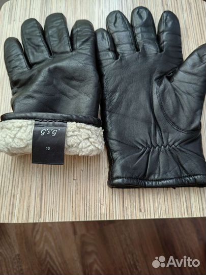 Мужские кожаные перчатки зимние