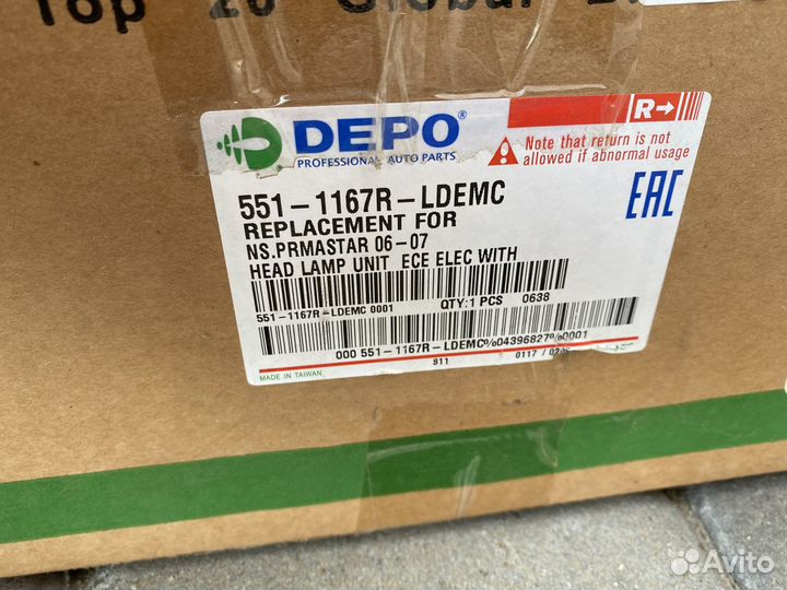 Фара левая Renault Trafic, Opel Vivaro