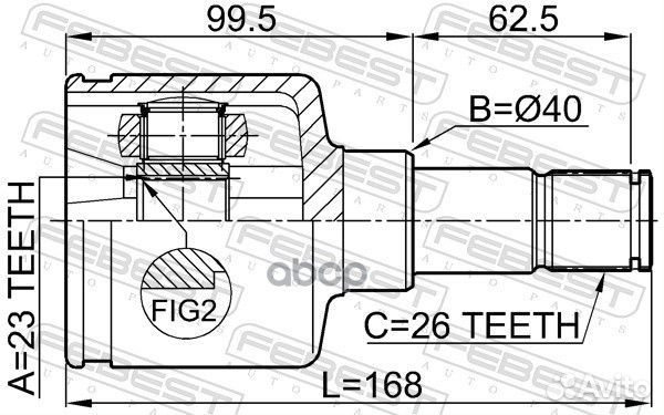 ШРУС внутренний левый 23X40X26 ford focus 03- 2