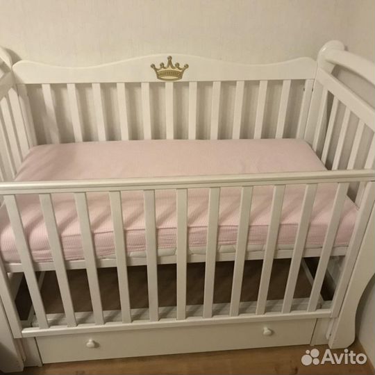 Кроватка для новорожденных с ящиком