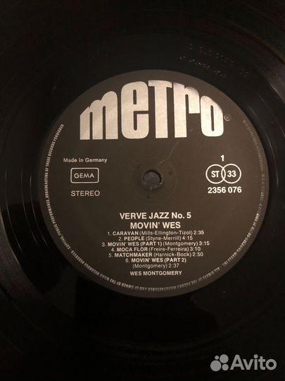 Виниловая пластинка Lp Wes Montgomery - Movin Wes