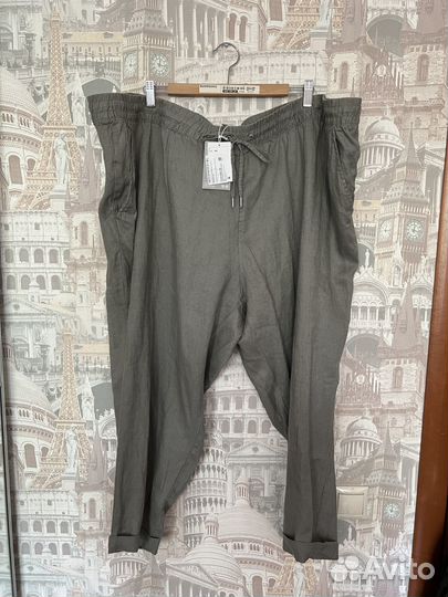 Брюки лён H&M 4xl 68/70/72/74
