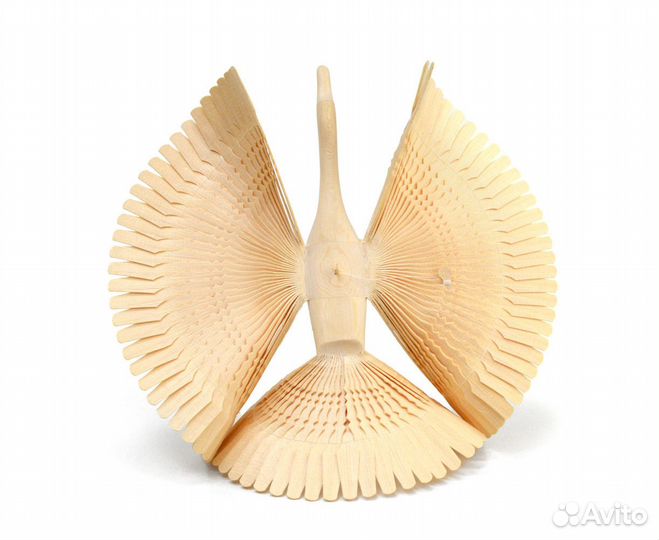 Птица счастья из дерева большая 30 см. Щепная птиц