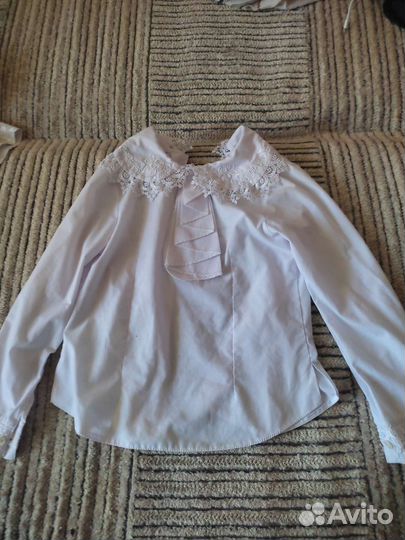 Рубашка блузка белая для девочек