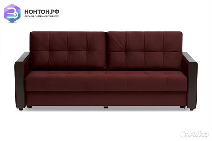 Диван еврокнижка Инсайд 3-х местный бордовый