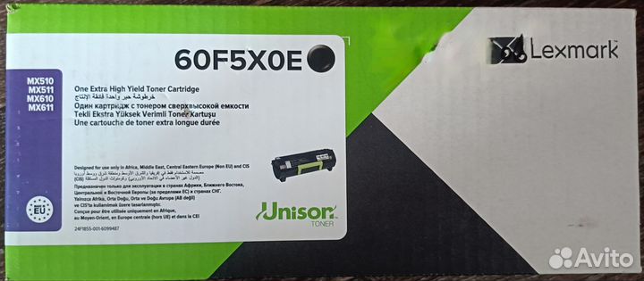 Картридж 60f5xoe Lexmark