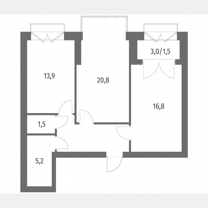 2-к. квартира, 68,2 м², 13/13 эт.