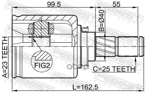 Шрус внутренний 23x40x25 nissan almera UK make