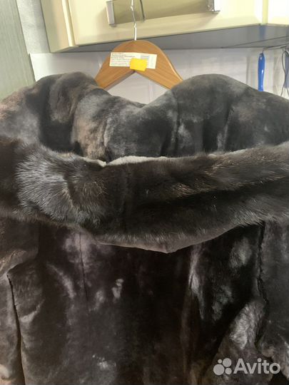 Шуба мутон с норкой р.48