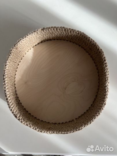 Корзина из джута с деревянным дном, 30 см