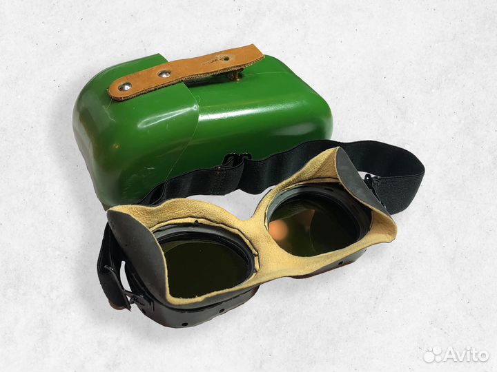 Очки газосварщика винтаж кожа