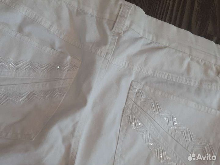 Брюки джинс.белые 48-50