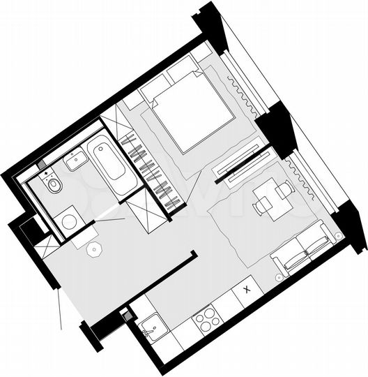 1-к. квартира, 35,7 м², 16/21 эт.