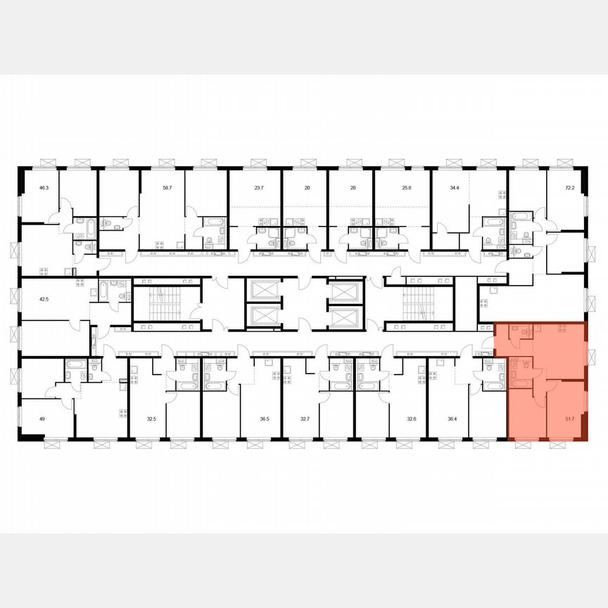 2-к. квартира, 49,7 м², 17/38 эт.