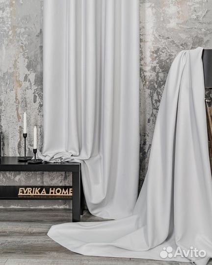Шторы блэкаут Амадео платиновый новые пошив