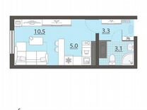 Квартира-студия, 21,9 м², 24/25 эт.