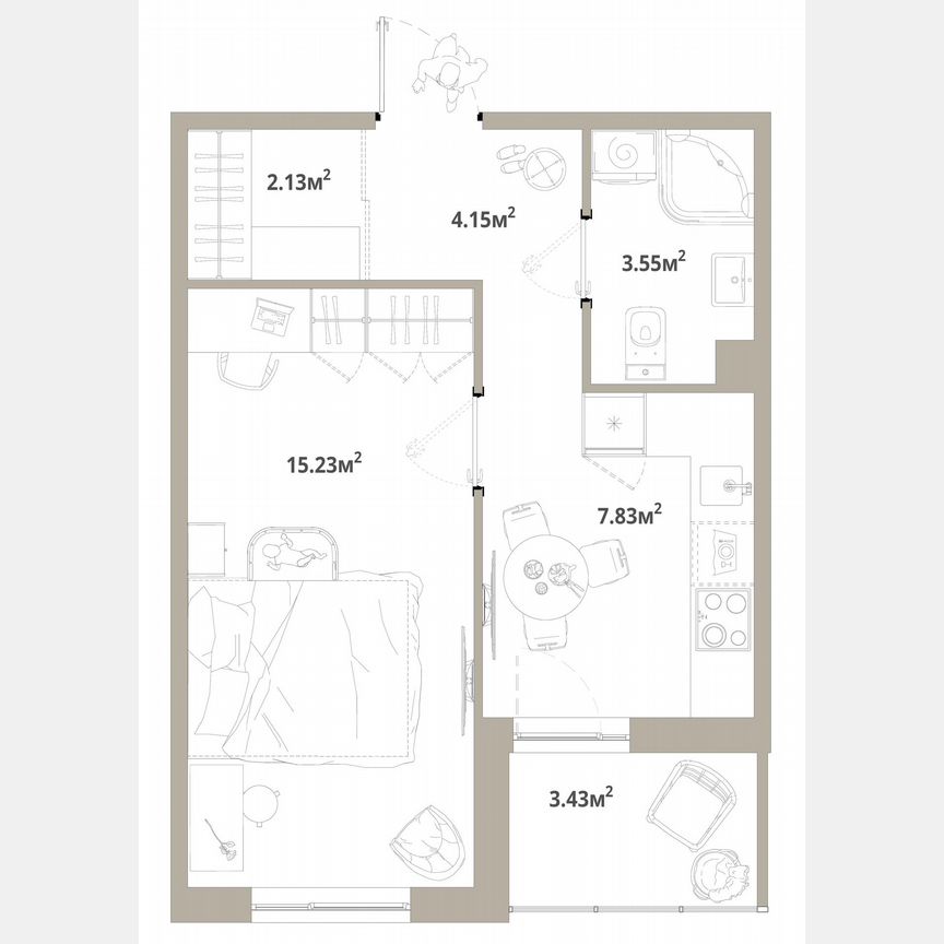 1-к. квартира, 34,6 м², 9/12 эт.