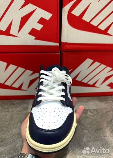 Nike dunk low vintage navy c доставкой