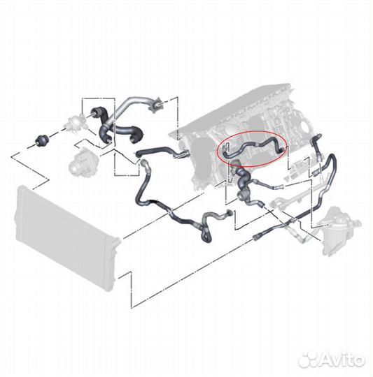 Патрубок системы охл. BMW 17127580960