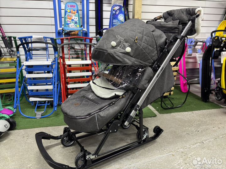 Санки коляска ника joy every day серая