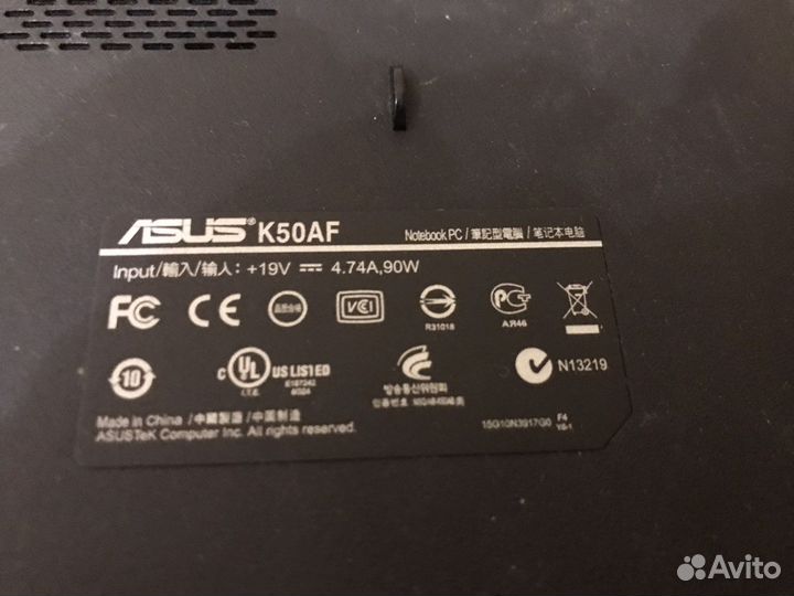 Корпус ноутбука asus k50af