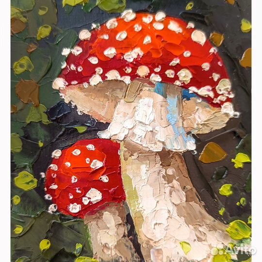 Картина с мухоморами картина маслом