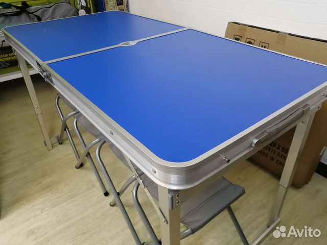 Стол складной туристический с 4 стульями усиленный