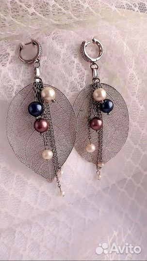 Серьги - листья