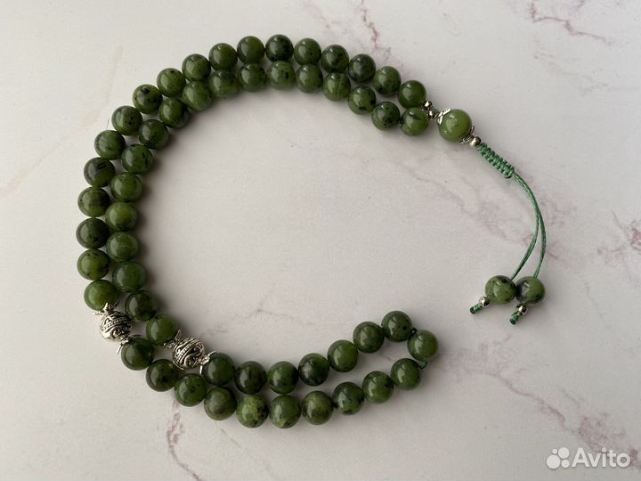 Четки Браслет из камня Нефрит