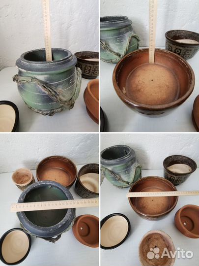 Кашпо горшки плошки керамика, мини сад, от