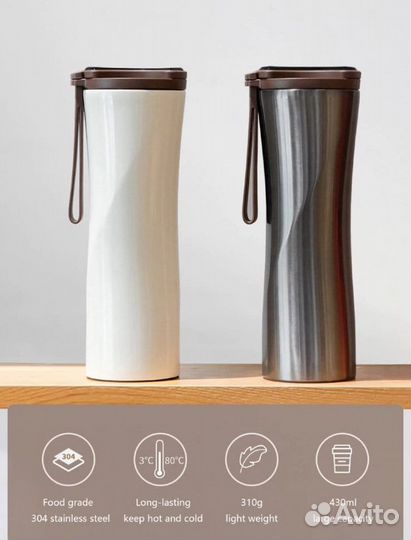 Термокружка Xiaomi Kiss Kiss Fish oled Черный