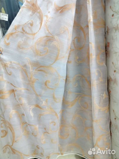 Тюль органза белая с розовым